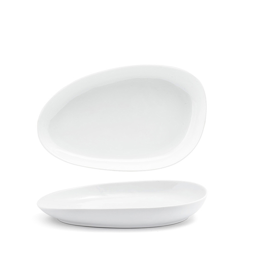 FOH DDP062WHP22 11" W White Oval Porcelain Kiln Plate
