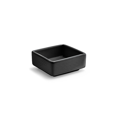 FOH TSH007BKP23 3 Oz. Ink Square Porcelain Spiral Dish
