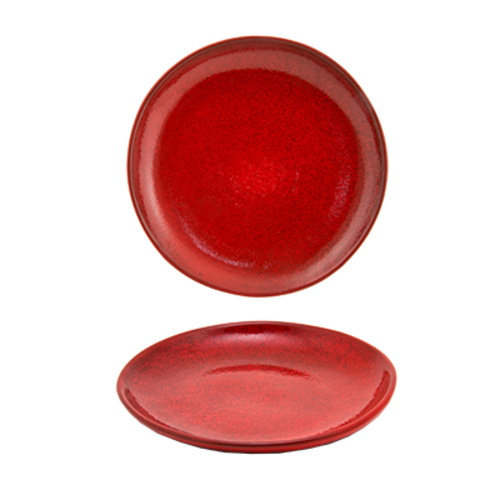 FOH DOS029RDP22 11" Dia. Chili Round Porcelain Kiln Plate