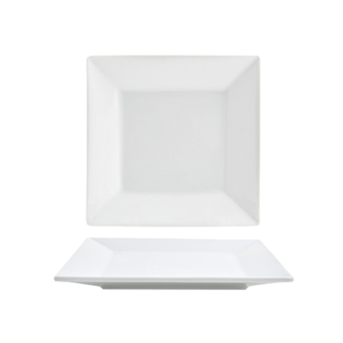 FOH DAP046WHP23 6.5" W Porcelain Square Linear Design Kyoto Plate