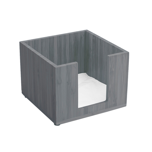 FOH BHO039GYB21 5.5" W x 4" H Silver Bamboo Square Buffetware Napkin Holder
