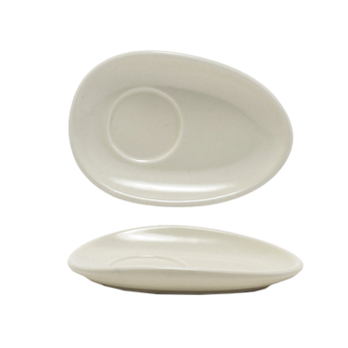 FOH DCS057BEP23 5" Dia. Scallop Porcelain Round Semi-Mate Glaze Tides Saucer