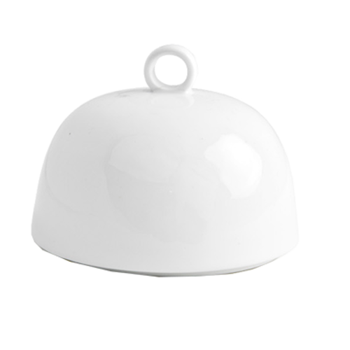 FOH DCV001WHP23 4.25" Dia. X 3.25" White Porcelain Round Small Monaco Cloche