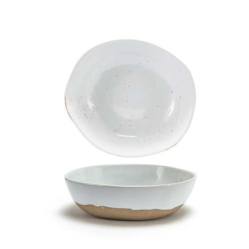 FOH DBO161BEP21 48 Oz. Ash Round Porcelain Artefact Bowl