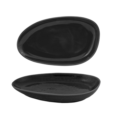 FOH DDP062BKP22 11" W Oval Porcelain Pepper Kiln Plate
