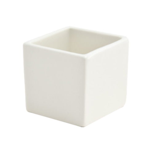 FOH ASC015BEP23 3 Oz. Square Porcelain Catalyst Canvas Ramekin