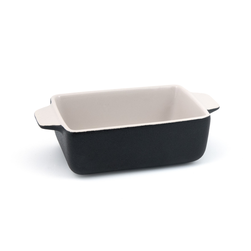 FOH DBO137BKC23 16 Oz. Black Rectangular Ceramic Kiln Ovenware Dish Without Lid