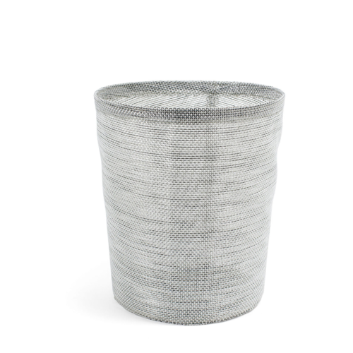 FOH RWA032GYV21 6.75 Qt. Gray Plastic Cylinder Vinyl Waste Can