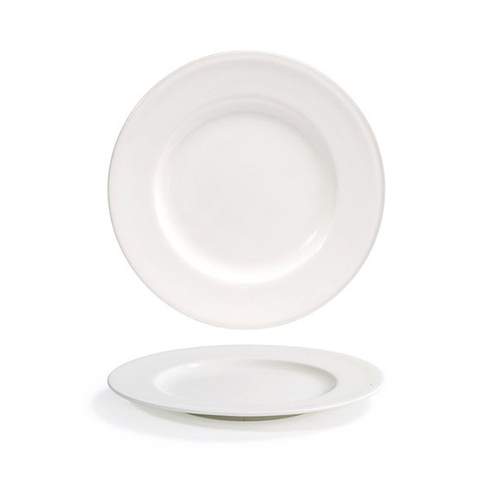 FOH DAP086BEP22 6.25" Dia. Porcelain Round Rimmed Catalyst Plate