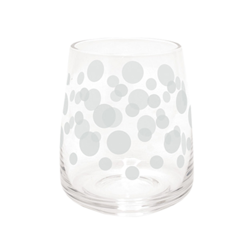 FOH RDO004PDG25 12 Oz. Round Polka Dot Harmony Double Old Fashion Glass