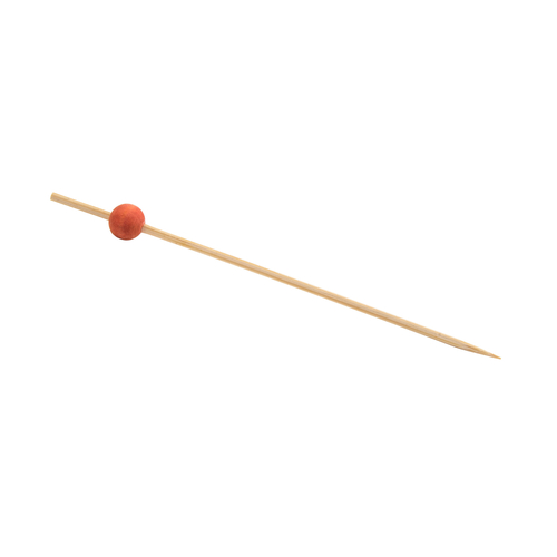FOH AST014ORB83 4.5" Orange Ball on Top Bamboo Servewise Disposable Picks