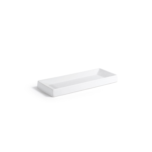 FOH RTR021WHP22 4" W White Rectangular Porcelain Amenity Tray