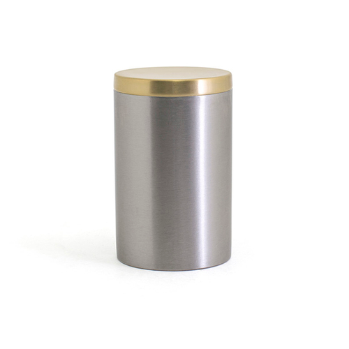 FOH RJR030BSS23 2.5" W Silver Round Brushed Stainless Steel Jar with Lid