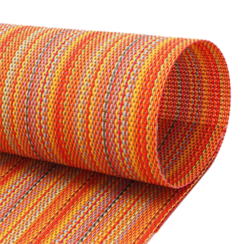 FOH XPM088ORV83 16" W Orange Vinyl Rectangle Metroweave Placemat