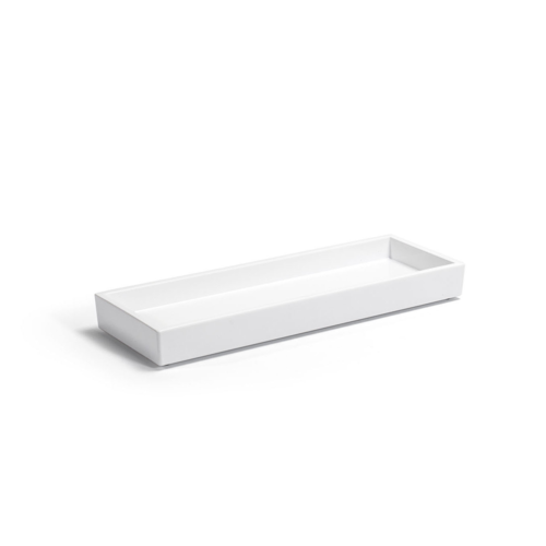 FOH RTR027WHT13 3.5" W Snow Rectangular Composite Amenity Tray