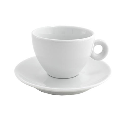 FOH DCS002WHP22 6 Oz. Round Porcelain Milano Cup and Saucer Set