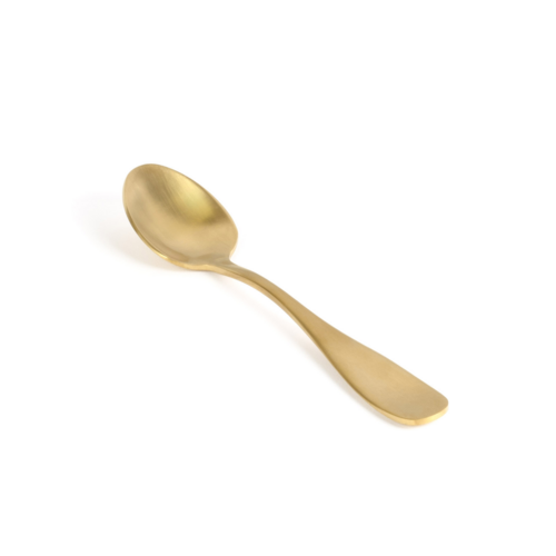 FOH FCS000GOS23 5.25" L Matte Brass Gold Stainless Steel Cameron Demitasse Spoon