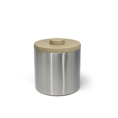 FOH RIB036BSS21 3 Qt. Silver Stainless Steel Round Ice Bucket with Lid