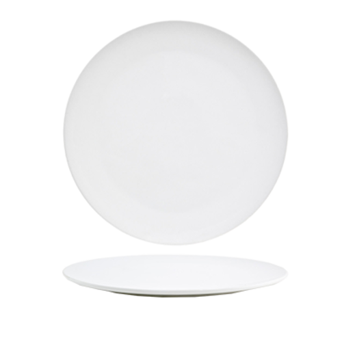 FOH DDP058WHP22 10" Dia. Round Porcelain Curved Canvas Plate