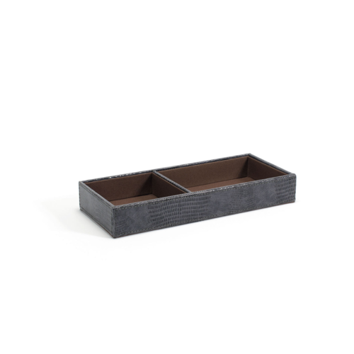 FOH RAH005BRL22 4.5" W Graphite Rectangular Faux Leather Accessory Holder