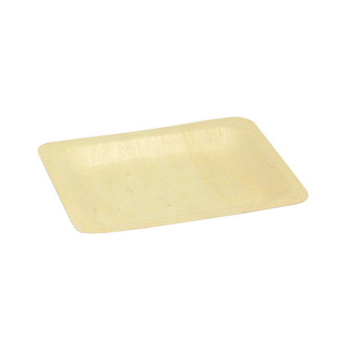 FOH DAP060NAW28 3 Oz. Natural Wood Rectangle Servewise Disposable Plate