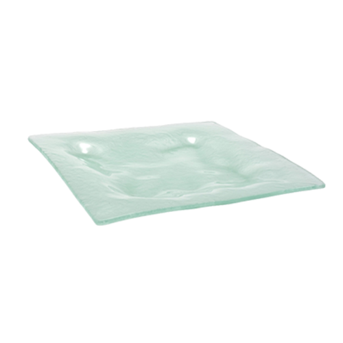 FOH DSP012FRG21 10" W Square Textured Glass Arctic Plate