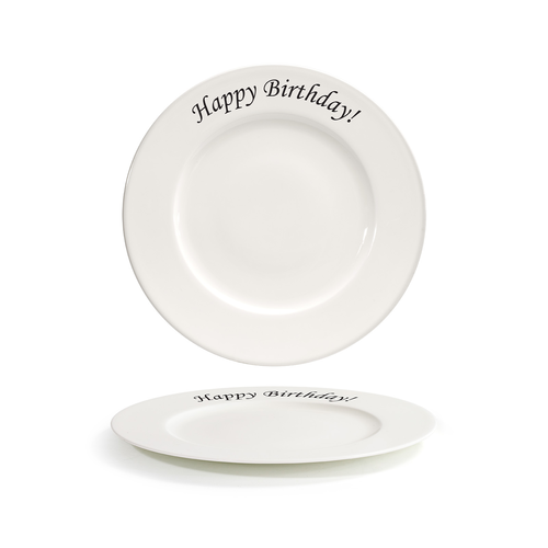 FOH CDP134BEP22 10.63" Dia. Porcelain Round Rimmed Celebration Catalyst Plate