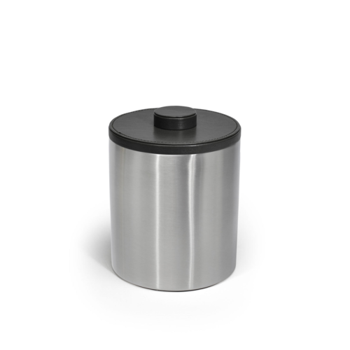 FOH RIB065BSS21 2 Qt. Silver Stainless Steel Round Ice Bucket with Lid