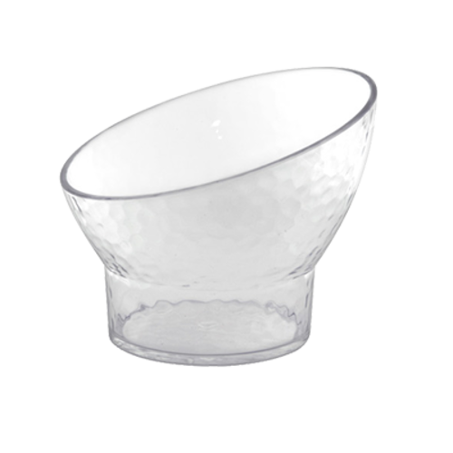FOH DBO061CLT23 16 Oz. Clear Round Resin Slanted Footed Drinkwise Bowl