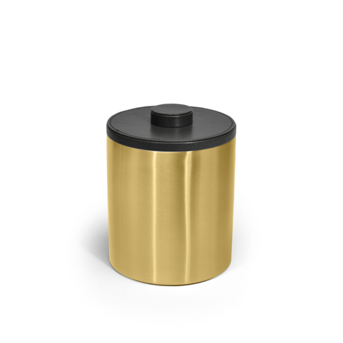 FOH RIB065GOS21 2 Qt. Gold Stainless Steel Round Ice Bucket with Lid