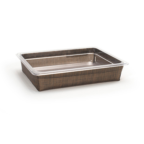 FOH BHO136COV21 12.5" W x 10" D x 2.5" H Mesh Copper Plastic Rectangular Shallow 1/2 Size Metroweave Housing or Pan Set