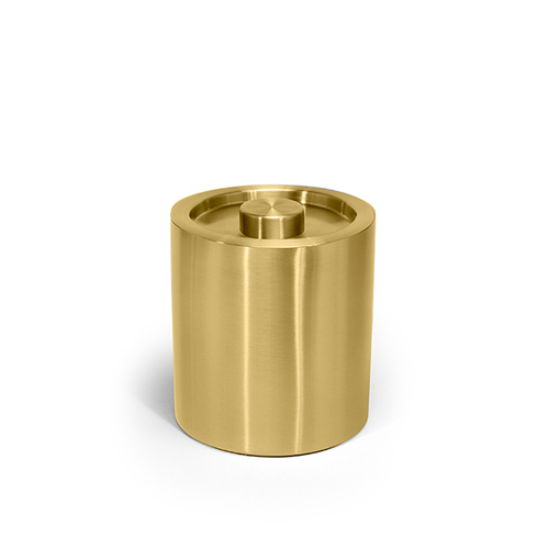 FOH RIB044GOS21 2 Qt. Gold Stainless Steel Round Ice Bucket with Lid