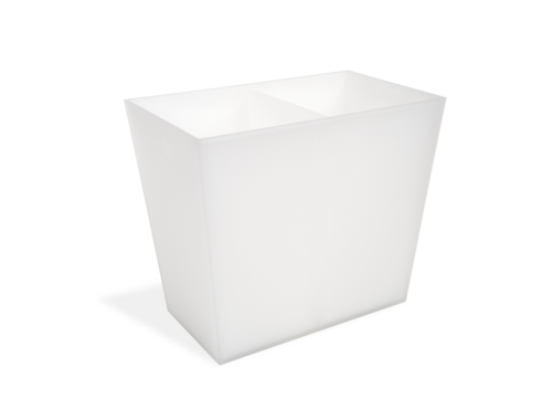 FOH RWA023FRT21 17 Qt. Frosted Plastic Resin Waste Can and Recycle Bin