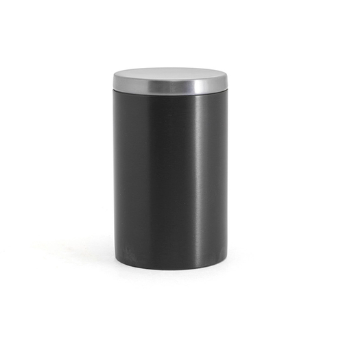FOH RJR029BKS23 2.5" W Matte Black Round Stainless Steel Jar with Lid