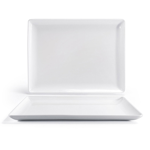FOH BPT039WHP20 17" W Rectangular Porcelain Mod Platter