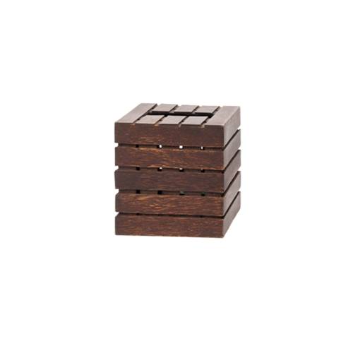 FOH RTB013PWW21 5.25" W Brown Wood Square Tissue Cover