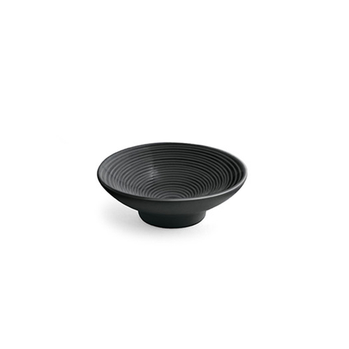 FOH DSD008BKP23 3 Oz. Ink Round Porcelain Spiral Dish