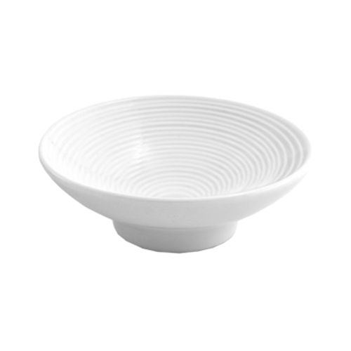 FOH DSD008WHP23 3 Oz. White Round Porcelain Spiral Dish