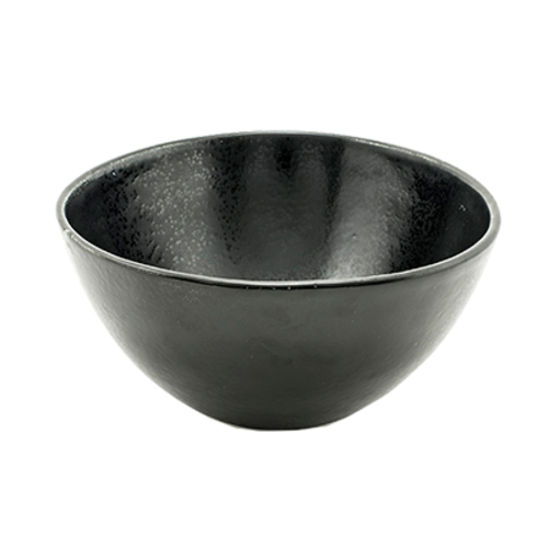 FOH DBO154BKP21 42 Oz. Pepper Round Porcelain Kiln Bowl