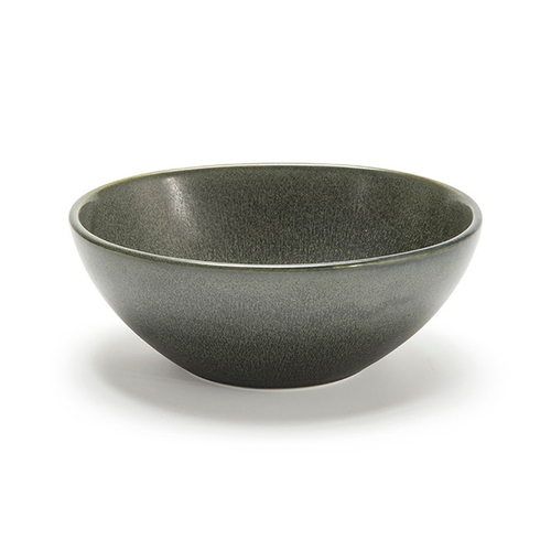 FOH DBO153DGP22 28 Oz. Sage Round Porcelain Kiln Bowl