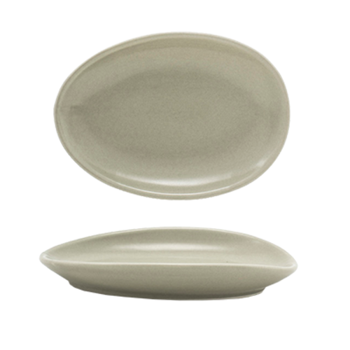 FOH DAP077GYP23 5.5" W Oval Porcelain Pumice Tides Plate