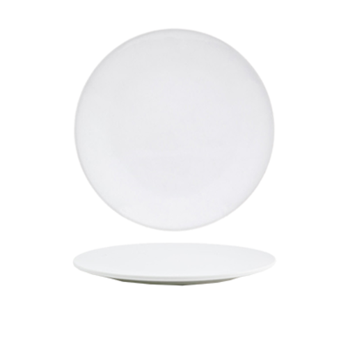 FOH DSP030WHP23 7" Dia. Round Porcelain Curved Canvas Plate
