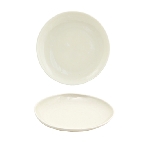 FOH DAP076BEP23 6" Dia. Porcelain Round Vanilla Bean Kiln Plate
