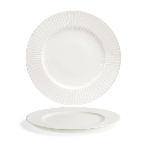 FOH DDP084BEP22 10.63" Dia. Round Porcelain Embossed Focus Catalyst Plate