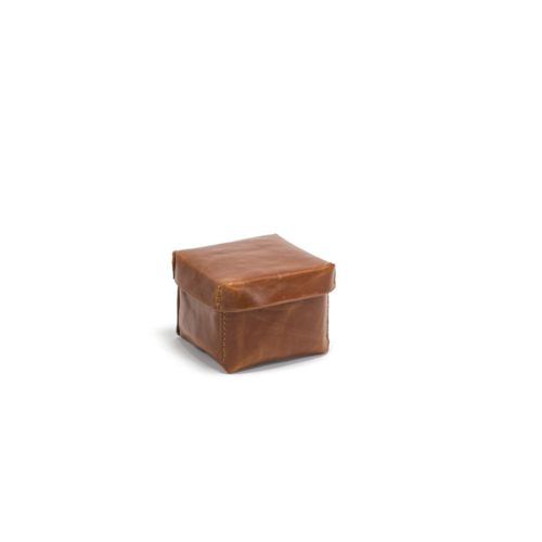 FOH RJR031TAL22 3.5" W Saddle Square Faux Leather Jar