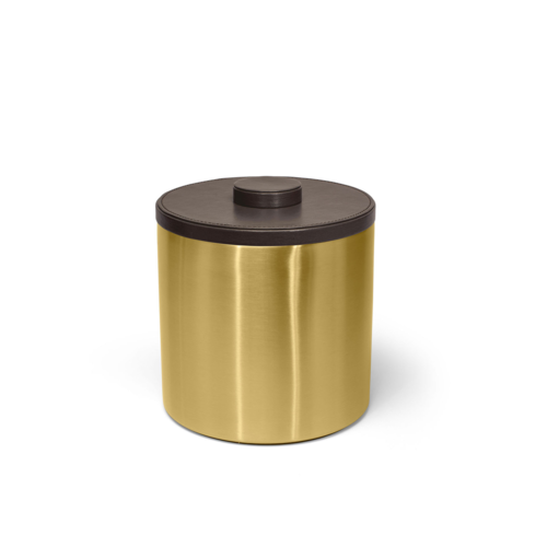 FOH RIB035GOS21 3 Qt. Gold Stainless Steel Round Ice Bucket with Lid