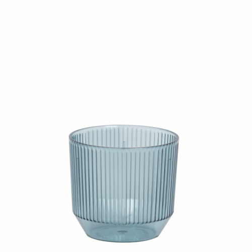 FOH ADO012BLT23 10 Oz. Blue Plastic Gatsby DOF or Rocks Glass