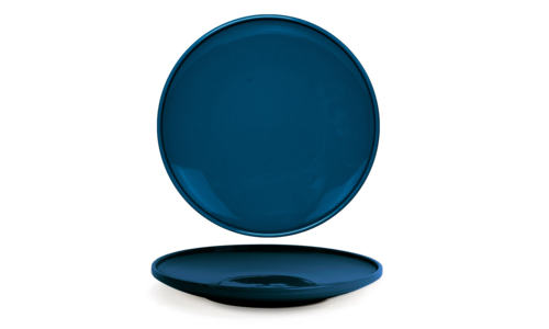 FOH DDP094BLP21 11" W Lapis Round Porcelain Bevel Plate