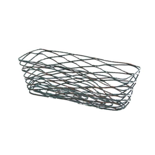 FOH TBB020PTI22 9" x 4" x 3" Powder-Coated Iron Rectangle Hand-Fused Patina Wireware Basket