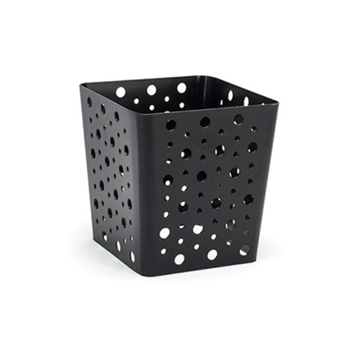 FOH BHO067BKI21 6.25" W x 5.5" D x 6" H Matte Black Powder-Coated Iron Rectangular 1/6 Size Buffet Building Blocks Dots Housing Only